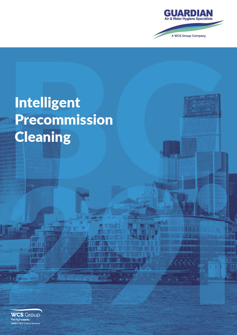 The cover of a guide to precommission cleaning